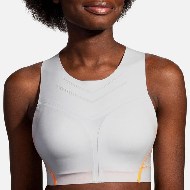 Brooks Women's Dare High-Neck Run Running Bra - White (YJZP82341)